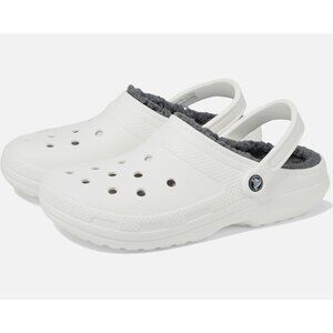 NEW Crocs Size Mens 7/Womens 9 Unisex Classic Lined Clog - White/Grey